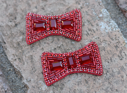 Hand-sewn ruby slipper bows Hand-sewn ruby slipper bows