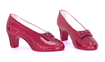 Hand-sewn ruby slippers